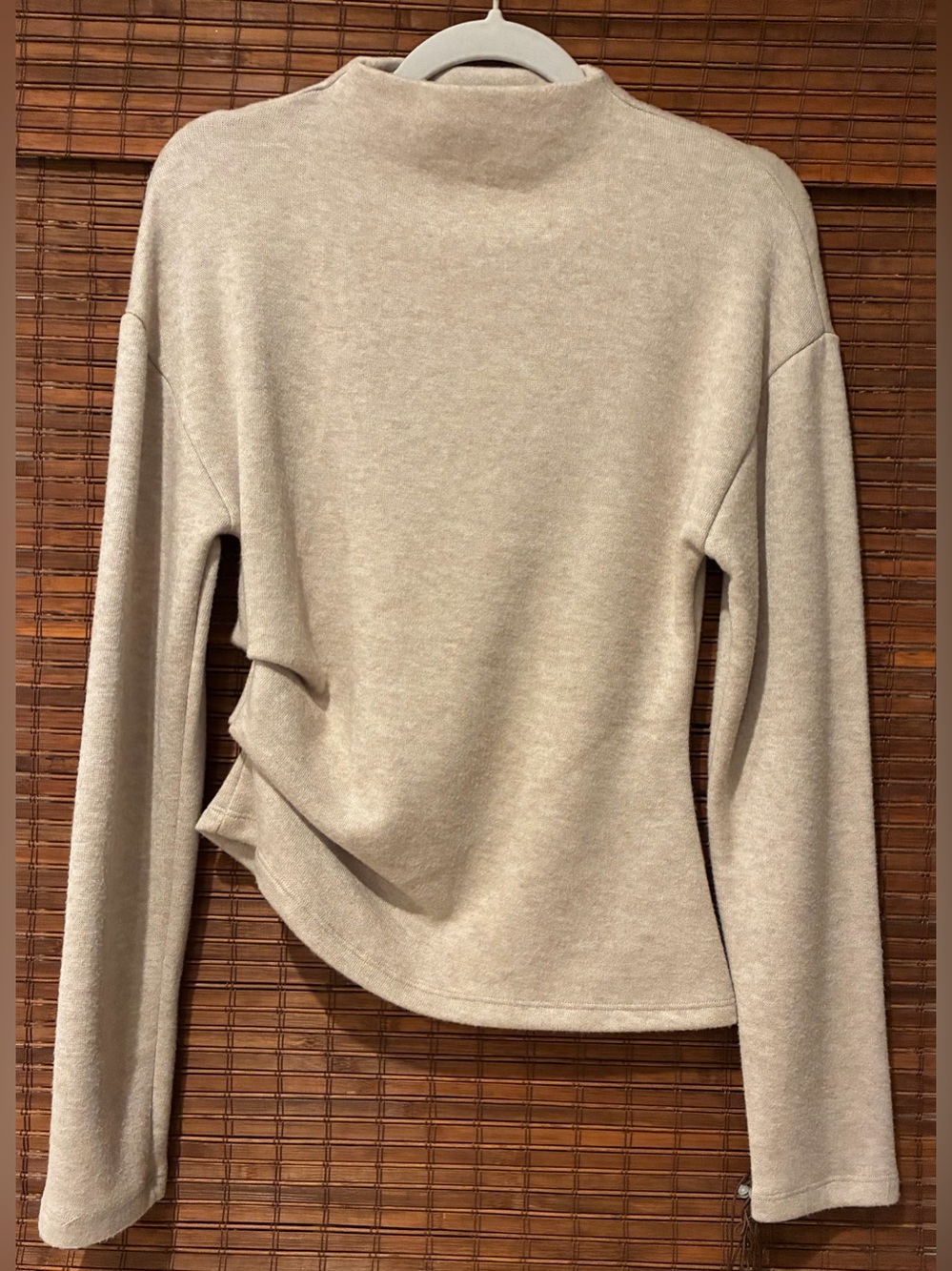 Cozy Neutral Lightweight Long Sleeve Sweater-Like Knit - Beige (New)